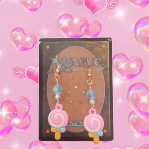 Pink and Blue Lollipop Earrings